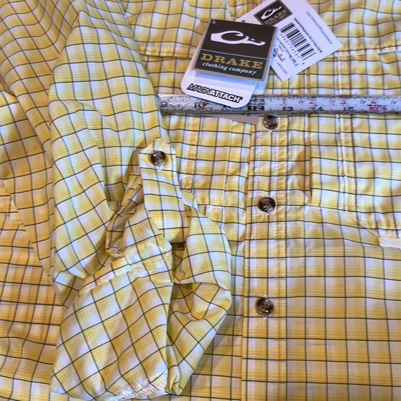 NWT DRAKE featherlite plaid wingshooter’s performance button down men’s medium - Picture 13 of 16